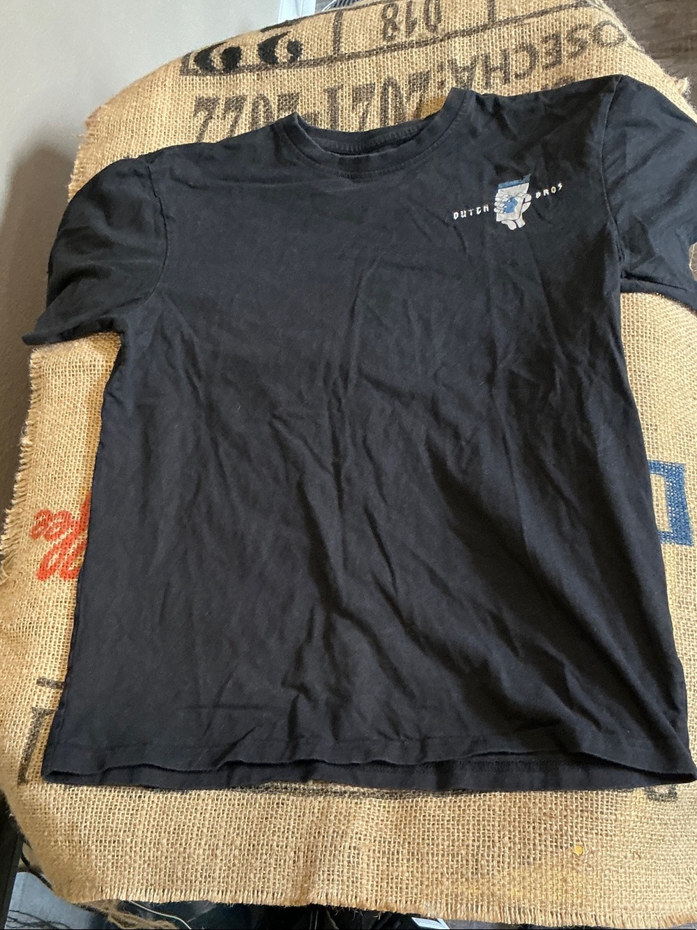 ✌️Dutch Bros Black Short Sleeve Tee with Small White and Blue Logo Size Small